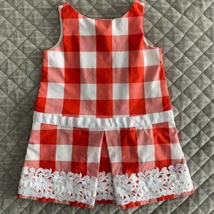 Janie and Jack Plaid Dress & matching hat